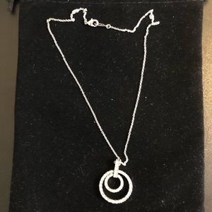 Sterling Silver Circle Necklace w/ Cubic Zirconia